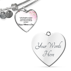To My Daughter- Happy Mother's Day- Luxury Heart Bangle