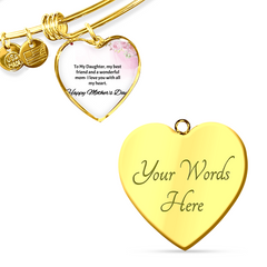 To My Daughter- Happy Mother's Day- Luxury Heart Bangle