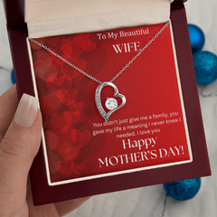To My Beautiful Wife - Happy Mother's Day -  Forever Love Necklace