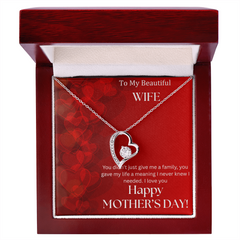 To My Beautiful Wife - Happy Mother's Day -  Forever Love Necklace