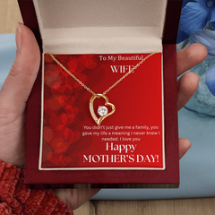 To My Beautiful Wife - Happy Mother's Day -  Forever Love Necklace