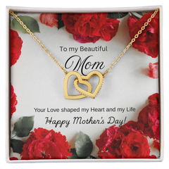 To My Beautiful Mom on Mother's Day-Interlocking Hearts Necklace