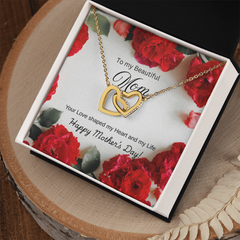 To My Beautiful Mom on Mother's Day-Interlocking Hearts Necklace