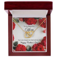 To My Beautiful Mom on Mother's Day-Interlocking Hearts Necklace