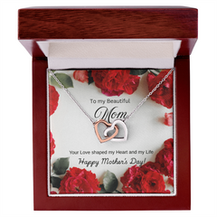To My Beautiful Mom on Mother's Day-Interlocking Hearts Necklace
