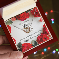 To My Beautiful Mom on Mother's Day-Interlocking Hearts Necklace