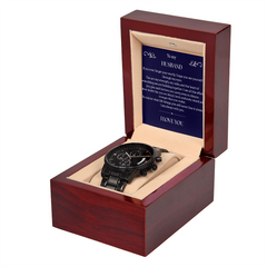 To My Husband- I Love You - Black Chronograph Watch
