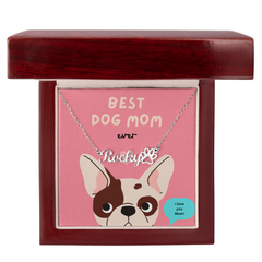 Best Dog Mom- Paw Print Name Necklace