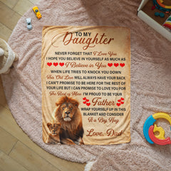 To My Daughter This Old Lion – Sherpa Fleece Blanket