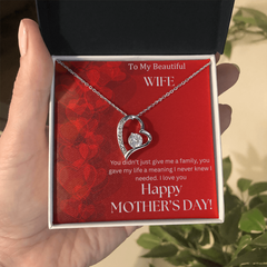 To My Beautiful Wife - Happy Mother's Day -  Forever Love Necklace