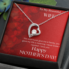 To My Beautiful Wife - Happy Mother's Day -  Forever Love Necklace
