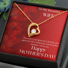 To My Beautiful Wife - Happy Mother's Day -  Forever Love Necklace