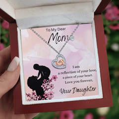 To My Dear Mom-Baby Feet Heart necklace