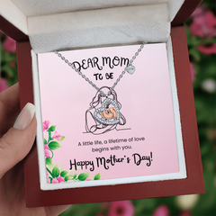 Dear Mom To Be - Baby Feet Heart Necklace