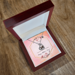 Dear Mom, I carry your heart with me always- Baby Feet Heart Necklace