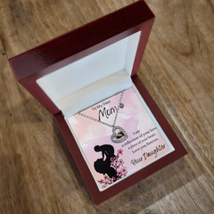 To My Dear Mom-Baby Feet Heart necklace