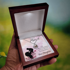 To My Dear Mom-Baby Feet Heart necklace