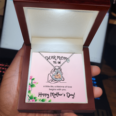 Dear Mom To Be - Baby Feet Heart Necklace