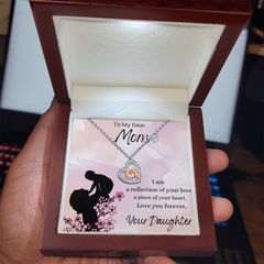 To My Dear Mom-Baby Feet Heart necklace