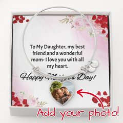 To My Daughter- Happy Mother's Day- Luxury Heart Bangle